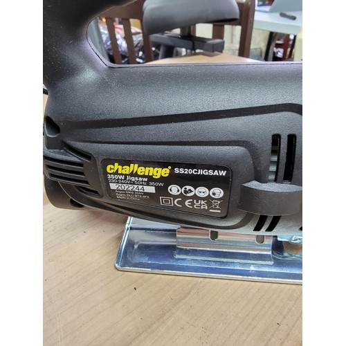 161 - Used Challenge jigsaw 350w along with a Guild 600w refurbished hammer drill corded both with instruc... 