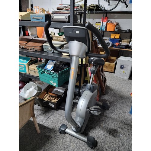 197 - Bremshey cardio exercise bike with digital display, needs new batteries, with handlebar controls and... 