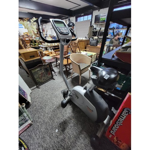 197 - Bremshey cardio exercise bike with digital display, needs new batteries, with handlebar controls and... 