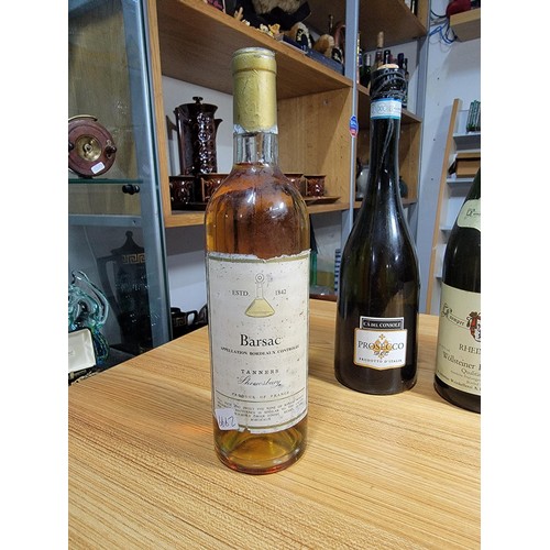 519 - 6x bottles of vintage sealed wine inc Jacquart Champagne, Barsac tanners wines, Rheinhessen 1990, M&... 