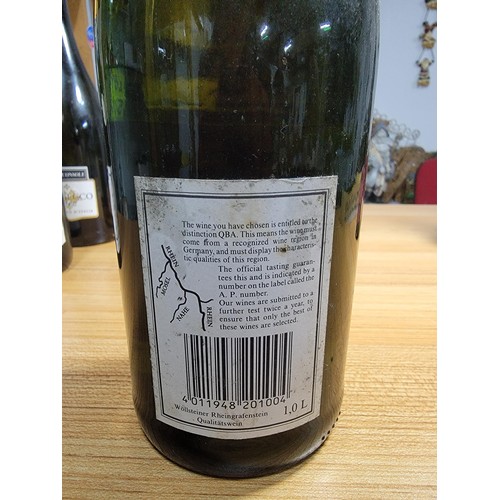 519 - 6x bottles of vintage sealed wine inc Jacquart Champagne, Barsac tanners wines, Rheinhessen 1990, M&... 