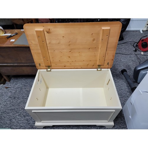 Good quality vintage Laura Ashley blanket box with brass handles to the