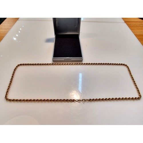 496A - Hallmarked 9ct yellow gold rope twist neck chain in excellent clean condition displays well would ma... 