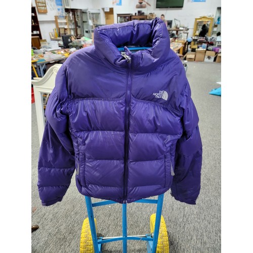 15A - Purple ladies The North Face puffer jacket size small in good order