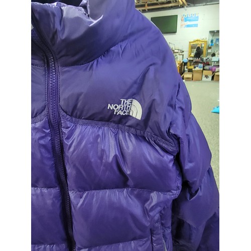 15A - Purple ladies The North Face puffer jacket size small in good order