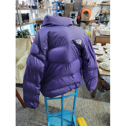 15A - Purple ladies The North Face puffer jacket size small in good order