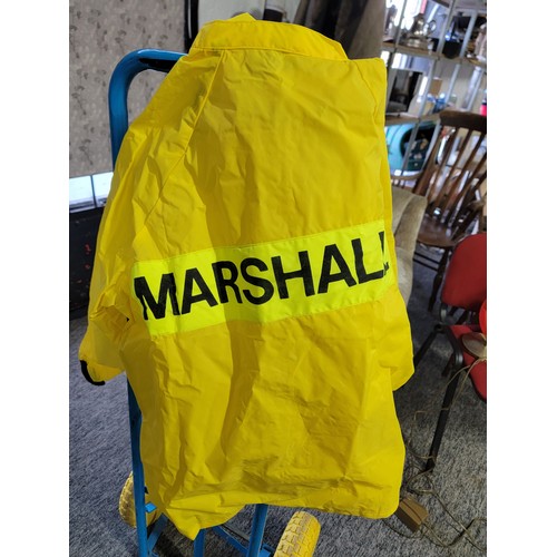 76 - Quantity of Hi Viz Marshall clothes inc waterproof jacket, TT MGP hi viz sleeves top, etc all in goo... 