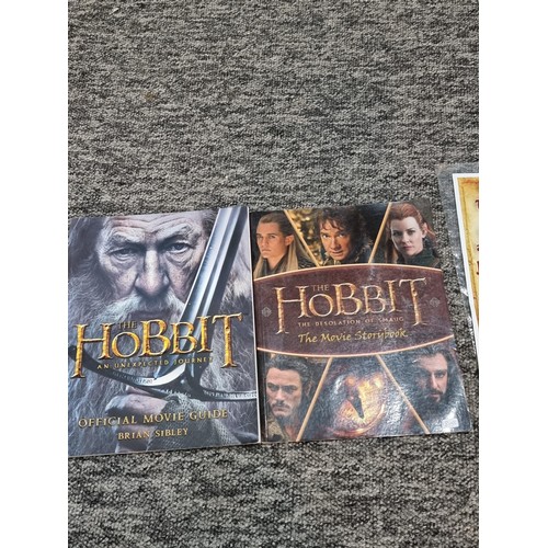 18 - A collection of books relating to The Hobbit movies, Game of Thrones, etc. Along with a hand signed ... 