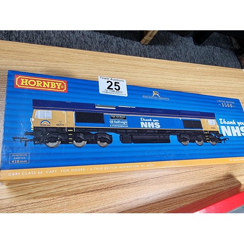 25 - A boxed as new Hornby R30069 limited edition Captain Tom Moore diesel locomotive, class 66, 66731, T... 