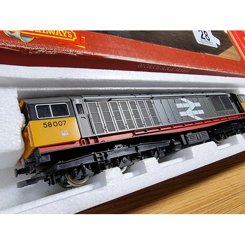 28 - A boxed Hornby R250 BR railfreight diesel locomotive large logo 58007, in excellent condition and ha... 