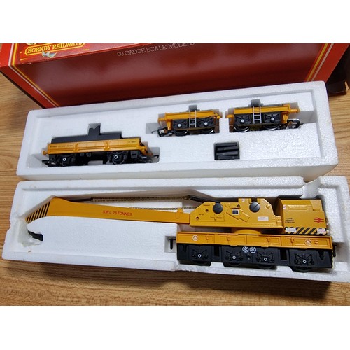 37 - A boxed as new Hornby R749 BR yellow 75 ton operating break down crane, original box and liners.