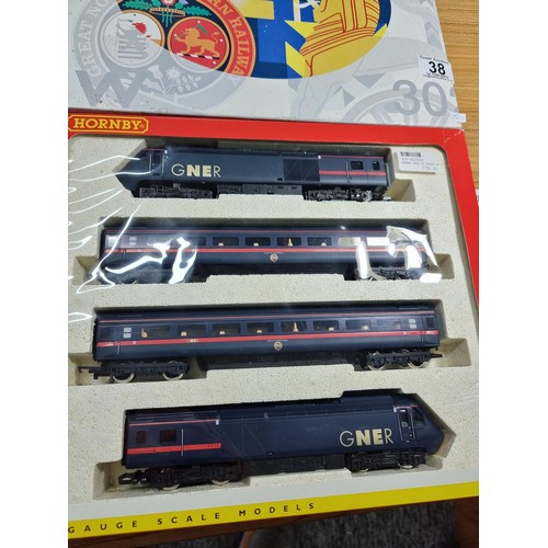 38 - An as new Hornby R2000 GNER 125 HST out of the flying Scotsman diesel train pack with its original b... 