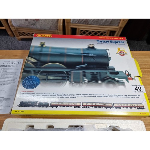 40 - A boxed as new limited edition Hornby R2090 Torbay express train pack Llanstephen Castle locomotive ... 