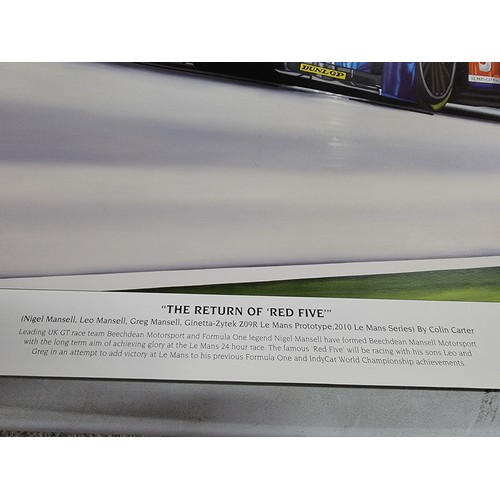 316 - Good quality poster 2010 Le mans series by Colin Carter. Return of the Red 5 limited edition signed ... 