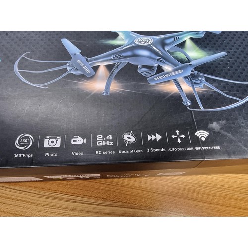 43 - A boxed Sky Warrior HD Live high performance camera drone, does 360 flips with a Wi-Fi video feed an... 