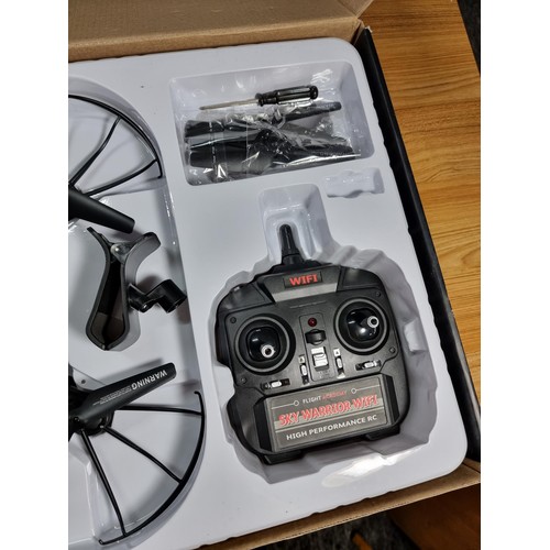 43 - A boxed Sky Warrior HD Live high performance camera drone, does 360 flips with a Wi-Fi video feed an... 