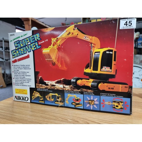 45 - A rare Nikko super shovel remote control excavator from the 1980's, in very clean looked after condi... 