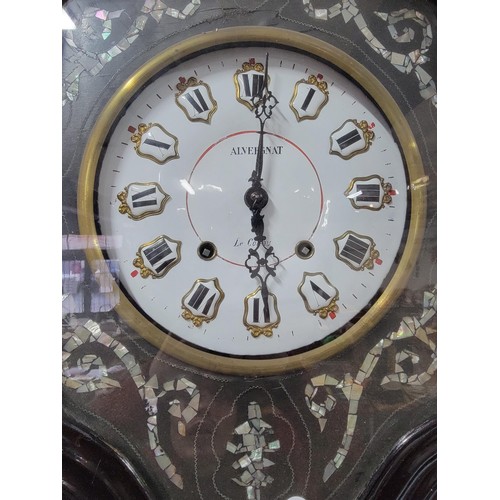 331 - A good quality antique french embonised and mother of pearl wall clock circa 1870 Nepolian III featu... 