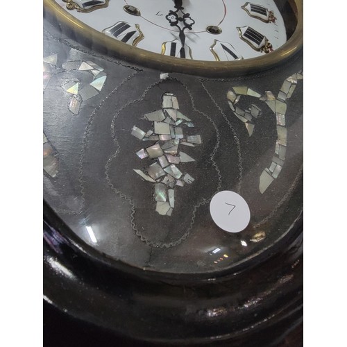 331 - A good quality antique french embonised and mother of pearl wall clock circa 1870 Nepolian III featu... 