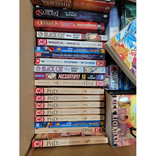 93 - Large quantity of books inc a good selection of Japanese Manga Negima! books, Ricky Gervais Flanimal... 