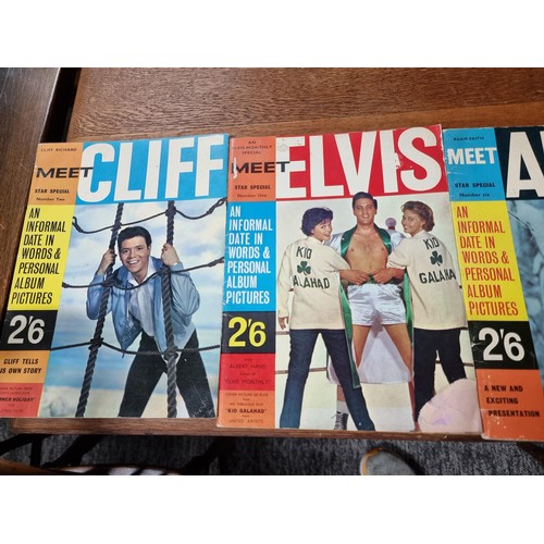 346 - 4x rare vintage pop music related books to include Meet The Beetles, Adam, Elvis, Cliff to include i... 