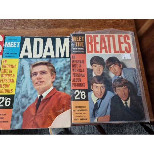 346 - 4x rare vintage pop music related books to include Meet The Beetles, Adam, Elvis, Cliff to include i... 