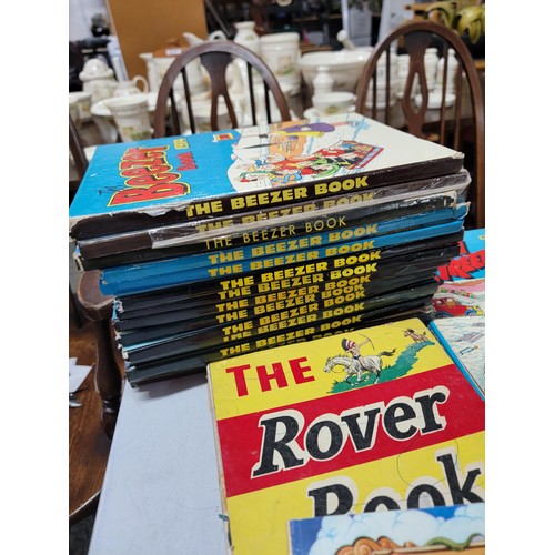 356 - Large collection of 40x annuals, titles include Beezers, Oor Wulli, Broons, Beril the Peril etc alon... 