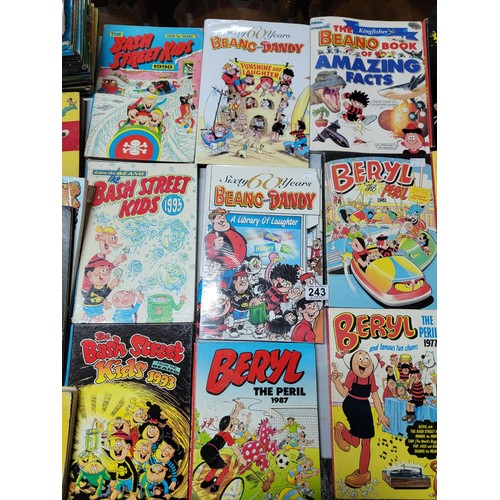 356 - Large collection of 40x annuals, titles include Beezers, Oor Wulli, Broons, Beril the Peril etc alon... 