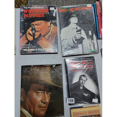 108 - Collection film related  and auto biography books, inc John Wayne, Noel Coward, Film guide, Naked Ho... 