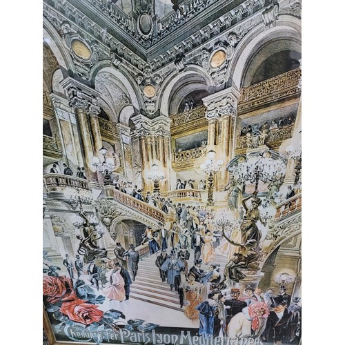 343 - Good quality framed and glazed poster of the Paris Opera house, printed in the Netherlands in good o... 