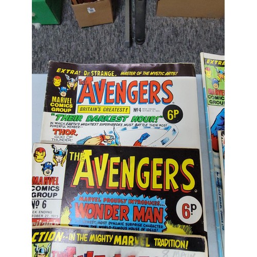 344 - Collection of 46x Avengers comics no.s 4 - 57 not inclusive, dating from 1973 - 1974, (bronze age) a... 