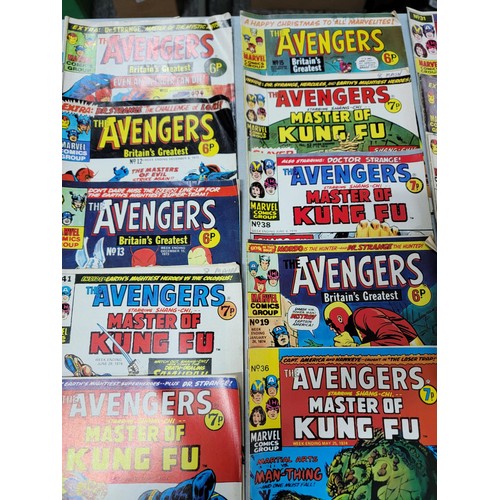 344 - Collection of 46x Avengers comics no.s 4 - 57 not inclusive, dating from 1973 - 1974, (bronze age) a... 