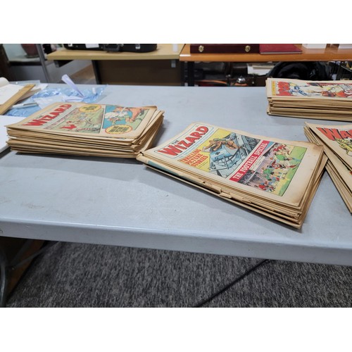 347 - Large collection of approx 100x The Wizzard and The Warlord comics dating from 1970's all have been ... 