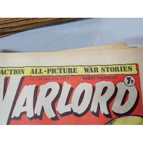 347 - Large collection of approx 100x The Wizzard and The Warlord comics dating from 1970's all have been ... 