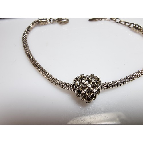 173 - A 925 silver bracelet with a heart charm by Chamilia. In good clean condition and boxed. Length 8