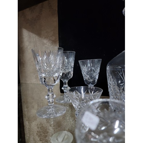 305 - Quantity of 15x cut glass crystal pieces inc Edinburgh cut glass crystal all in good order inc decan... 