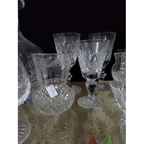 305 - Quantity of 15x cut glass crystal pieces inc Edinburgh cut glass crystal all in good order inc decan... 