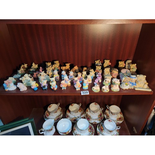 320 - Large collection of pig and teddy bear figurines inc The Aristocrat collection and the Andrew Browns... 