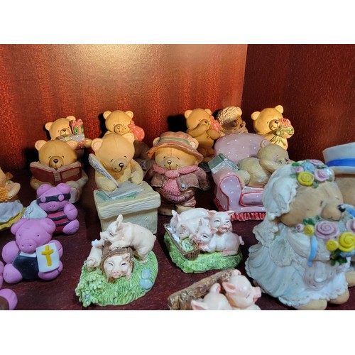 320 - Large collection of pig and teddy bear figurines inc The Aristocrat collection and the Andrew Browns... 