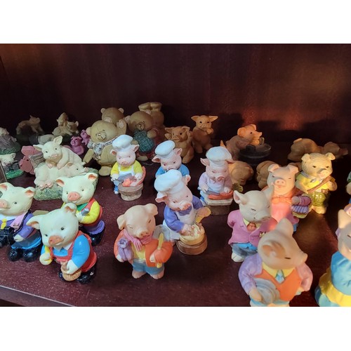 320 - Large collection of pig and teddy bear figurines inc The Aristocrat collection and the Andrew Browns... 