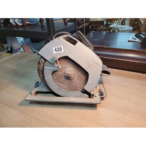 420 - AEG 110v circular saw HK575 complete with power cable