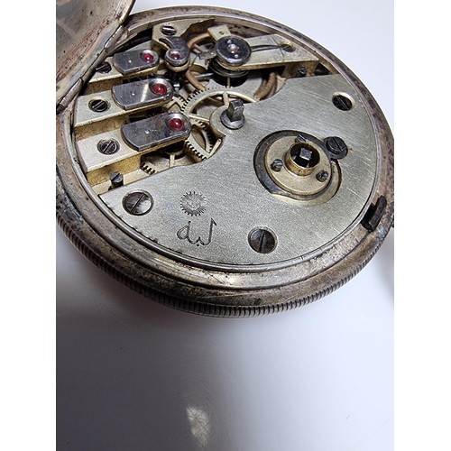 233 - A hallmarked silver foreign full hunter pocket watch featuring an enamel dial with an Arabic script ... 