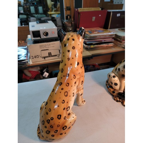 265 - 2x ceramic figures one of a Cheetah and one of a Leopard tallest piece stands at 37cm