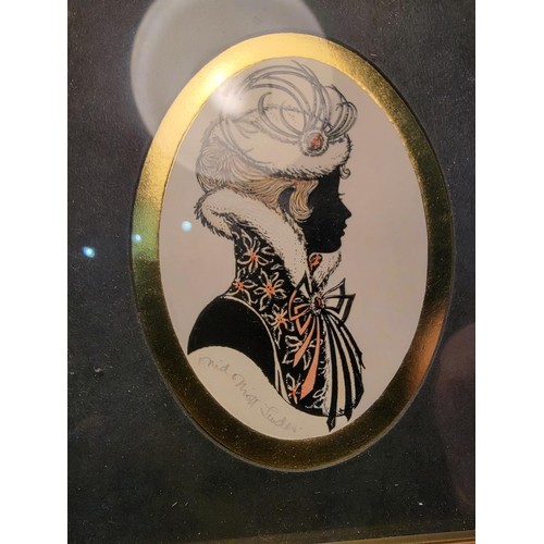 273 - 2x framed and signed silhouette's by  Enid Elliot Linder both in good order with gilded mount to the... 