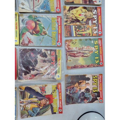 352 - Quantity of vintage 18x Battle Britton small A5 size comics  along with 6x Spy 19 comics etc all hav... 