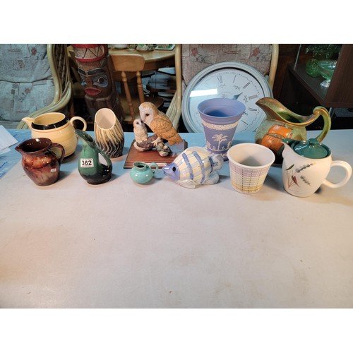 362 - Large quantity of collectable ceramics inc teapots, jugs  and vases inc Mintons, Sandland ware, Wedg... 