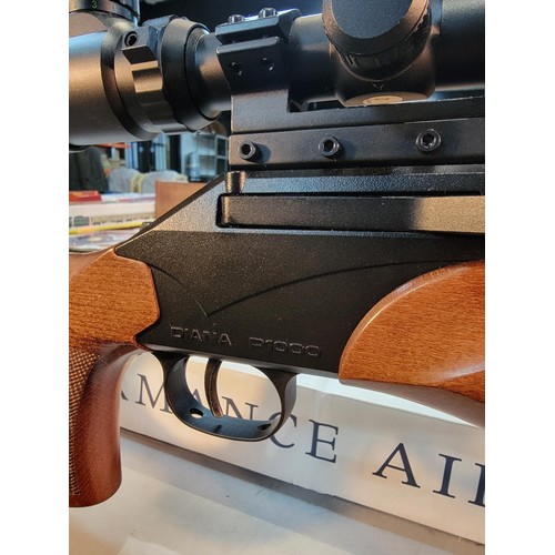 279 - Diana P1000 Evo 2 PCP Air Rifle .22 calibre with Diana Silencer. 14 shoot magazine, single shot maga... 