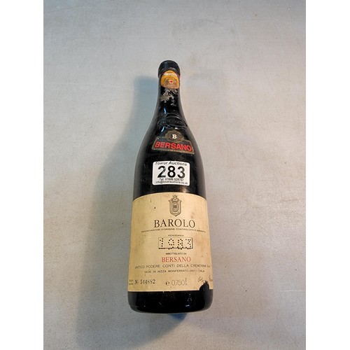 283 - Vintage bottle of Borolo red wine 1983, always stored correctly