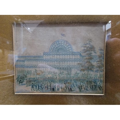 337 - 3x framed and glazed coloured prints inc Crystal Palace Great Exhibition 1851 all by G Baxter patent... 