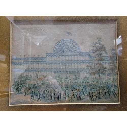 337 - 3x framed and glazed coloured prints inc Crystal Palace Great Exhibition 1851 all by G Baxter patent... 